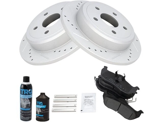 Kit de pastillas de freno trasero y rotor TRQ 38MB39X para Jeep Commander 2006-2010 Foto 1 de 1