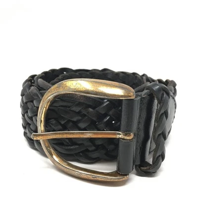 Cinturón Talbots Cintura Ancha Mujer Talla M Mediano Negro Tejido Cuero Trenzado Foto 1 de 4