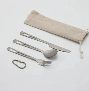 Titan Outdoor Camping Besteck, Besteckset Messer / Gabel / Löffel + Tasche - Bild 1 von 9