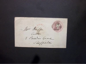 GB Berkshire Stationery QV 1d pink Envelope 890 numeral WINDSOR & ETON red udc - Picture 1 of 2