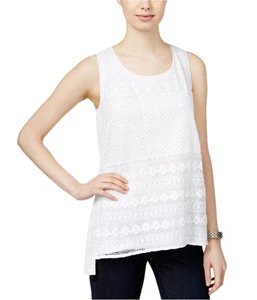 Style & Co. Womens Patchwork Pullover Blouse, White, Petite, PXL - Picture 1 of 1