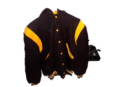 VINTAGE 50s 60s Butwin Wool Varsity Letterman Jacket Mens L Football BURGANDY - Image 1 of 4