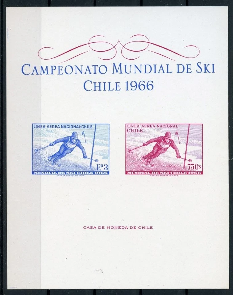 1525 - 智利 1966 年世界冠军滑雪纪念品 — 第 1/1 张图片
