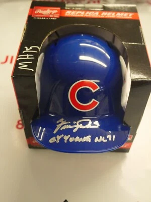 FERGIE JENKINS SIGNED RAWLINGS MINI HELMET 71 CY YOUNG BAS BECKETT WITNESSED COA - Image 1 of 2