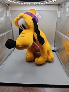 RARE Sega Disney 1997 Pluto the Dog Plush Purple Collar Feather Headband 9in - Picture 1 of 12