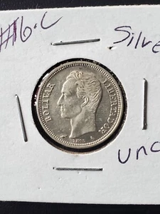 1960 silver Venezuela 1 bolivar - Picture 1 of 2