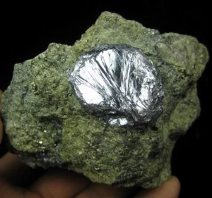 80mm Super Brillante Molibdenita Cristal sobre Matriz Espécimen Mineral China CM112586 - Imagen 1 de 2
