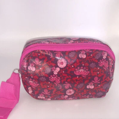 Bath & Body Works Women Pink Floral Makeup Bag. Zipper. 6”x4” New Without Tag. - Image 1 of 4