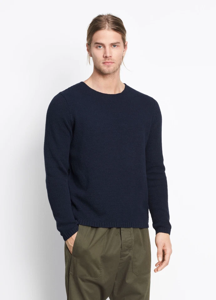 Vme146 Vince Textured Stripe Crewneck Men Sweater Size L