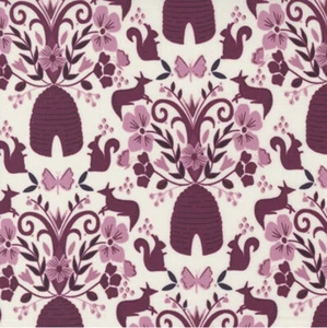 Fat Quarter Moda Wild Meadow By Sweetfire Road Deer Squirrel Bee Floral Fabric - Picture 1 of 1