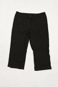D&G Dolce & Gabbana Jeans Pants 3/4 Black Red Striped trousers IT 40 Auth UK8 S - Picture 1 of 6