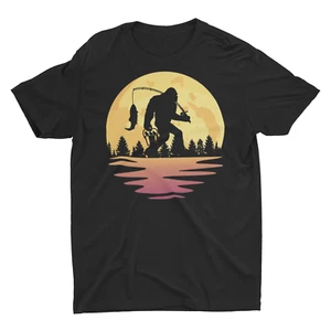Lustiges Bigfoot Angeln Unisex T-Shirt Vatertag Big Foot Angelshirt 5xl 6xl - Bild 1 von 9