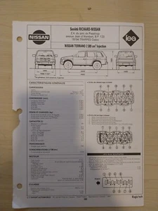 Nissan Terrano 2400 i 2.4 i Injection Fiche Technique Regla tech 1991 6 Pages - Imagen 1 de 6