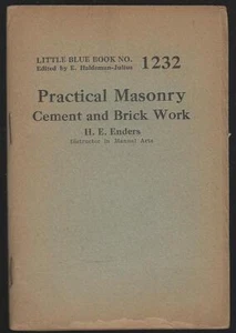 Practical Masonry Cement Brick Work H E Enders Little Blue Book #1232 Haldeman - Picture 1 of 1