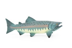 Salmon, King, Chinook, Fish, Figure, Realistic Rubber Model, Hand Painted Toy 7"