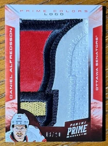 2012-13 PANINI PRIME COLORS DANIEL ALFREDSSON GAME-WORN JERSEY LOGO PATCH #D /20 - Picture 1 of 1