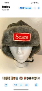 Cappello Berretto Vintage Epoca Seconda Guerra Mondiale Sears Patch Logo Pelliccia Trapper Grigio Union Made Grigio Grande - Foto 1 di 11