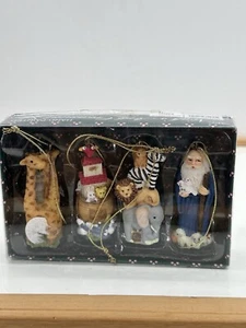 Vintage NOS Noah’s Ark Ornament 4 PC Set ~ Hand Painted 1997 - Picture 1 of 7