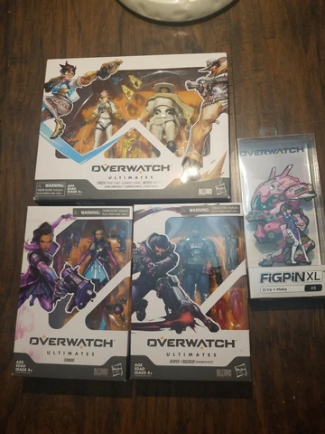 Hasbro Overwatch Ultimates Lot Sombra, Reaper ,Tracer & Mccree & Figpin xl D. VA Cover