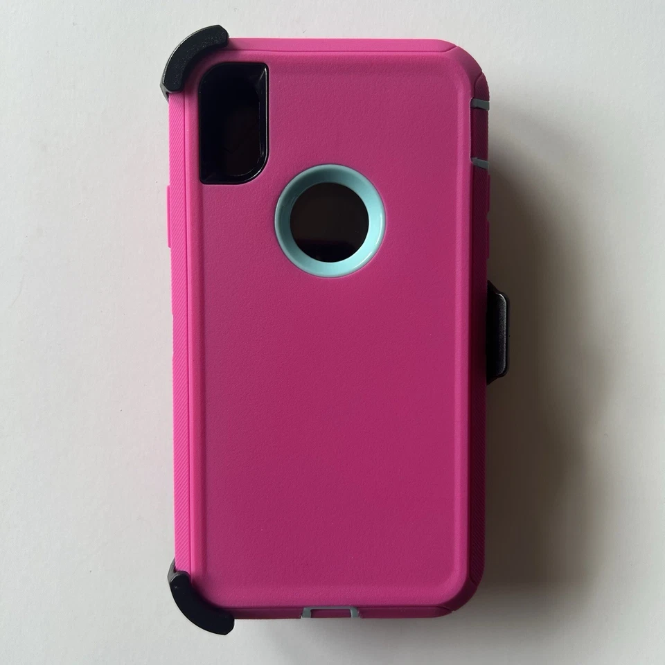 Pink iPhone XR Shockproof Case  Defender  W/ Screen & Clip (Clip Fits Otterbox) - Image 1 of 4