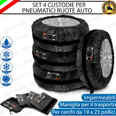 SET 4 CUSTODIE BORSE PER PNEUMATICI COPRI GOMME PER CERCHI DA 19" A 23" - Immagine 1 di 4