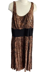 Calvin Klein Womens 24W Animal Print Scooped Neckline Sleeveless Dress - Picture 1 of 7