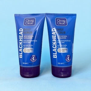 2 Count Clean & Clear 5.0 Oz Blackhead Clearing Oil Free Daily Scrub - Picture 1 of 2