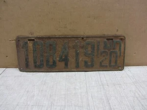 VTG ORIGINAL 1920 INDIANA LICENSE PLATE TAG 108419 MODEL T FORD - Picture 1 of 10