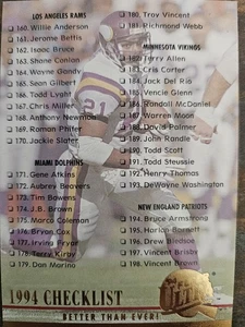 1994 Fleer Ultra Checklist #323 - Picture 1 of 2