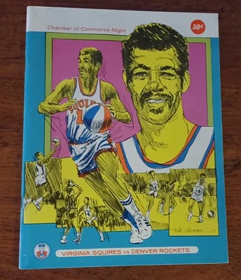 1971-72 Virginia Squires v Denver Rockets ABA programa de baloncesto Dr J Rookie Foto 1 de 4