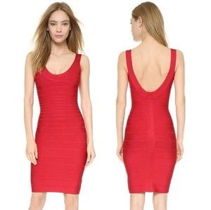 Herve Leger Bandage Dress SYDNEY Size Medium M Lipstick Red Cocktail Classy NWT - Picture 1 of 15