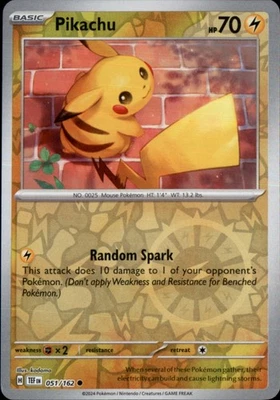 Pikachu Reverse Holo Common SV05: Temporal Forces 051/162 NM - Image 1 of 2