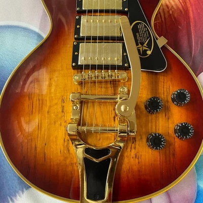 USA Custom Sunburst LP Electric Guitar Gold Parts HH with Bar Free Ship - Image 1 of 4