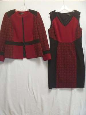 Preston & York Dress Suit Womens Size 10 Red & Black 2-Piece Career Classy! - Image 1 of 4