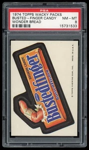 1973 Topps Wacky Packages Sticker Busted Finger Wonder Bread 1st Series PSA 8 - Bild 1 von 3