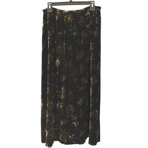 Talbots Y2K Velvet Skirt 12 Burnout Longline Fairy Garden Rayon Silk Blend Flowy - Picture 1 of 6