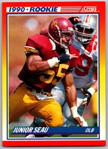 1990 Score 302 Junior Seau RC USC Trojans Football Card - Picture 1 of 2