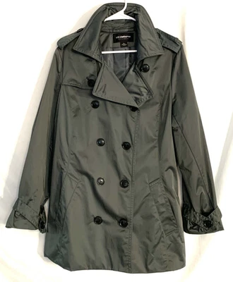 Abrigo de lluvia Liz Claiborne Outerwear azul gris metálico para mujer talla XL Foto 1 de 4