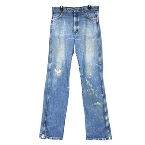 Wrangler Jeans Mens 34x36 Distressed Western Cowboy Cut Workwear Vintage 90s Y2K - Picture 1 of 9