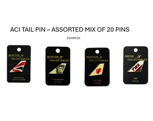 20 X ASSORTED TAILPINS AIRLINE AVIATION TAIL PIN TAIL FIN LAPEL PIN BADGE - Picture 1 of 1