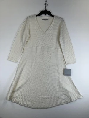 Vestido Suéter Marc New York Mujer Grande Blanco Tejido Cable Pullover Acrílico Nuevo con Etiquetas Foto 1 de 4