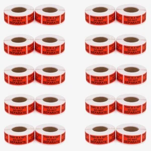 20 Rollos de 500 1X2 Este Es un Juego No Separar Etiquetas Envío Fluorescente ROJO - Imagen 1 de 7
