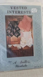 Vintage 1989 #8007 Quilter's Wardrobe Vested Interests Sewing Quilting Pattern - Picture 1 of 3