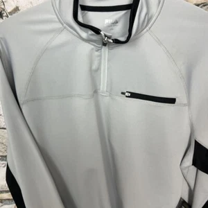 FILA New Men's Jersey Jacket  1/4 Zip Pullover 2XL Gray Stretch Nylon Fabric - Picture 1 of 11