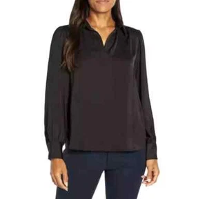 Banana Republic Women's Long Sleeve V Neck Satin SHIRT VARIATION - Picture 1 of 6