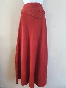 Vintage Skirt Size 8 Red Long Maxi Corduroy Layered Waistband Retro Boho Floaty - Picture 1 of 11