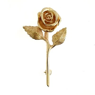 Prendedor o broche flor brote rosa retirado James Avery en oro de 14 k Foto 1 de 4