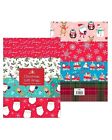 Christmas Gift Wrapping Paper Mix Festive Traditional Each 50cm x 70cm 8 Sheets