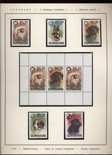 Suriname 1976 Cani serie cpl con BF nuova gomma integra MNH T130