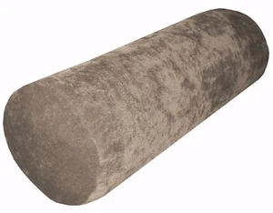 ma22g Medium Brown Sofa Chenille Velvet Bolster CASE Neck Roll Cushion COVER - Picture 1 of 7